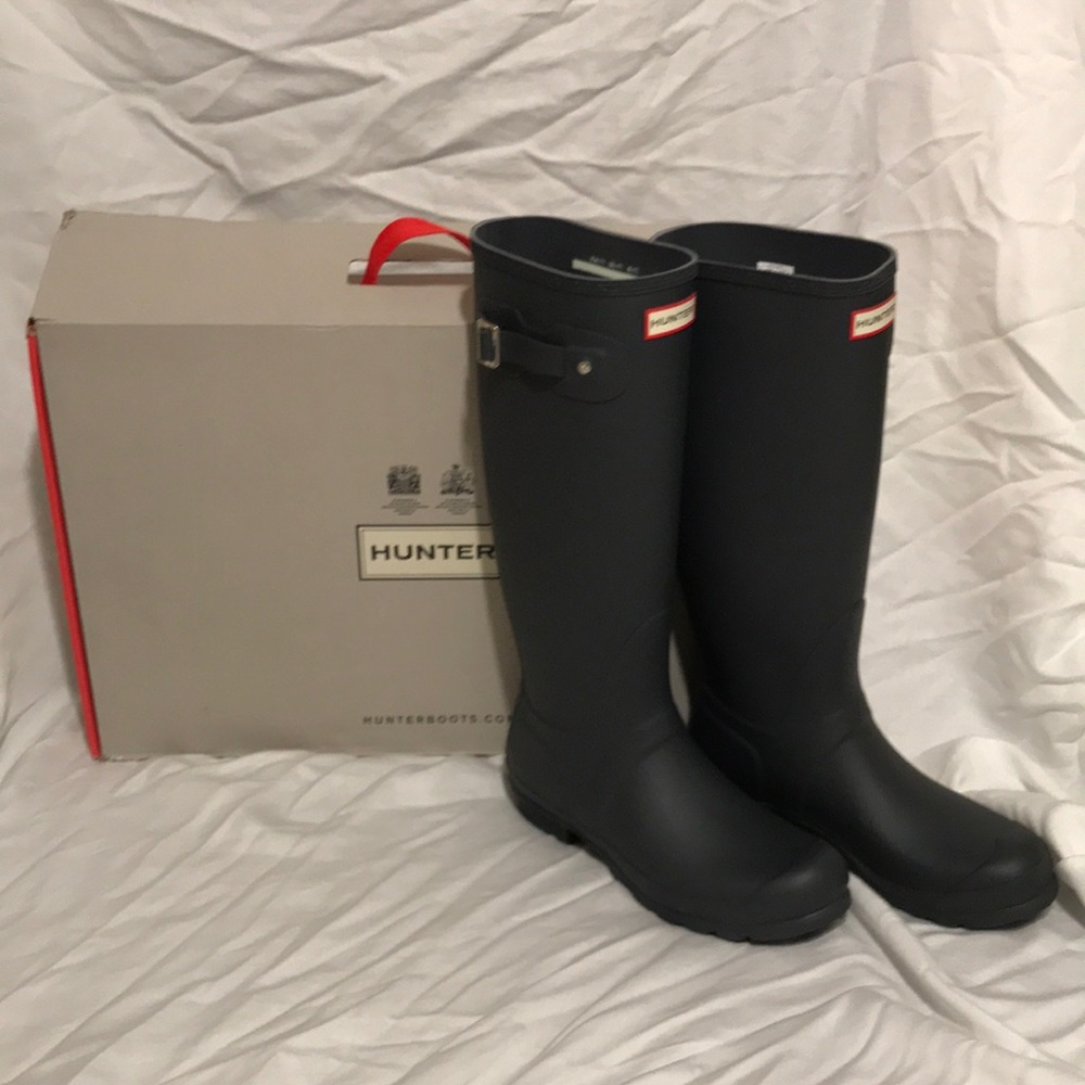 NIB Hunter Original Tall Dark Slate US 10